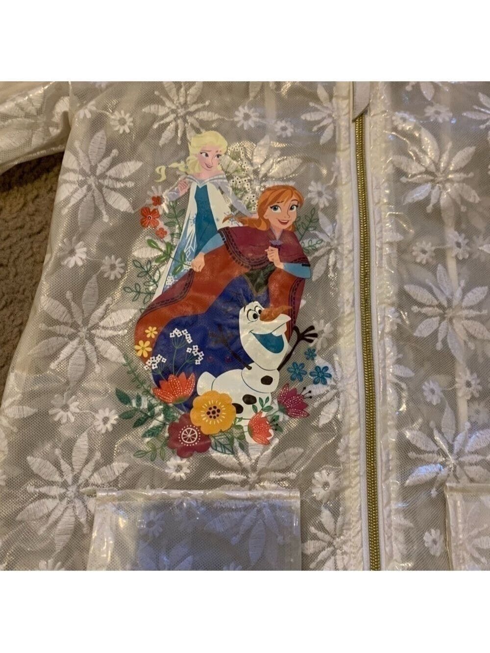 DISNEY Frozen Raincoat size 7/8 - Picture 5 of 9